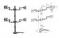 Quad (4x) Monitor Premium Articulating Aluminum Monitor Stand Quad (4x) Monitor Premium Articulating Aluminum Monitor Stand