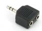 <B>Audio Adapter:</b> 3.5mm Stereo Male to 2x 3.5mm Stereo Female <B>Audio Adapter:</b> 3.5mm Stereo Male to 2x 3.5mm Stereo Female