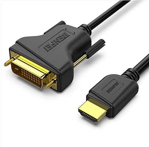  HDMI to DVI, Bi Directional DVI-D 24+1 Male to HDMI Male High Speed Adapter Cable Support 1080P Full HD - 1.8M  