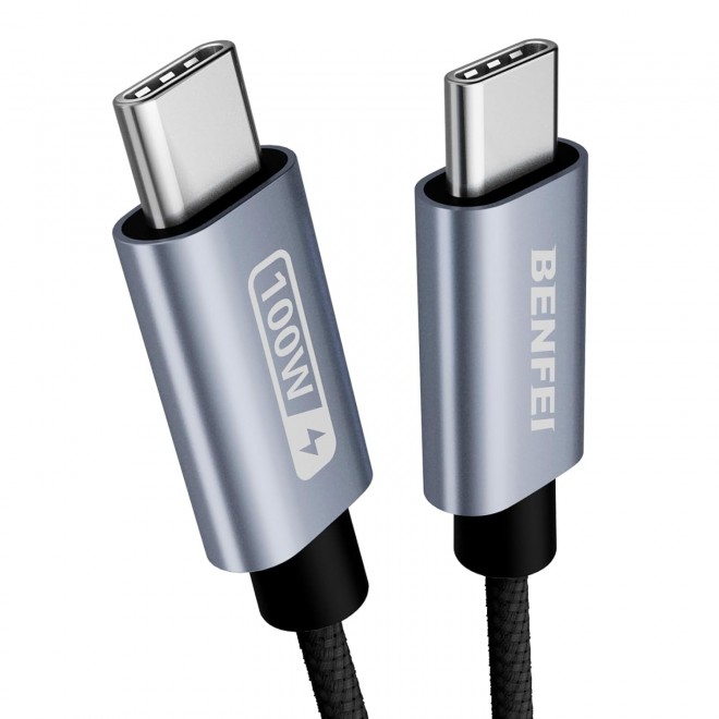  100W USB-C to USB-C Fast Charging Cable Aluminum Shell Tangle-Free Silicone for I-phone 15 /16 /Samsung 1.8M  