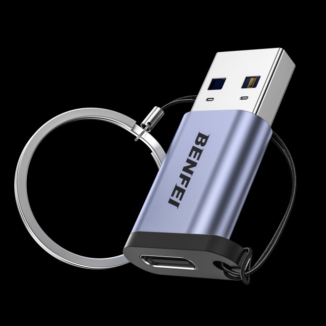  USB-A3.0 to Type-C Adapter Male to Female Supporting 5V 3A Charging and 10Gbps Data Transmit  
