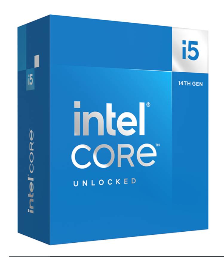  <B>Intel 14th Gen. LGA1700 CPU: i5-14600K</B><BR>14-Cores (6P-Cores/8E-Cores), 20-Threads, 5.3GHz (Turbo) 24MB Cache, 181W<BR>Intel UHD Graphics 770, No CPU Cooler Included  