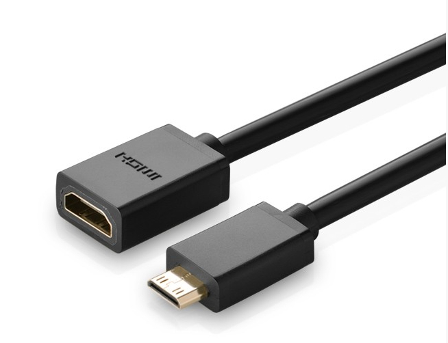  4K Mini HDMI Male to HDMI Female Adapter Cable 22cm  