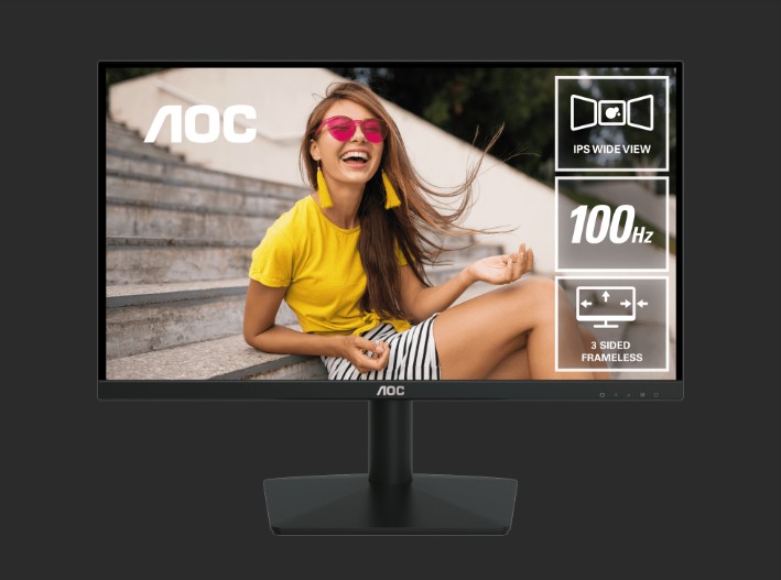  23.8in 100Hz FHD IPS Home and Business Monitor Flicker Free Low Blue Mode 1920x1080 16:9 8ms GTG 1000:1 Contrast 250 Nits VGA/HDMI Tilt VESA 75x75mm  