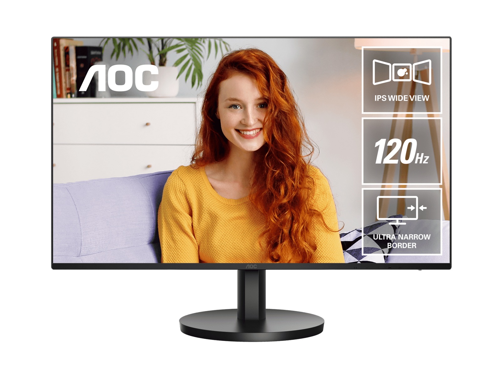  23.8" IPS 1ms 120hz, Ultra Slim, Speakers, Flicker Free, FHD 1080, VGA, HDMI. VESA 100 x 100, Earphone.Low Blue, Adaptive Sync Office Monitor  