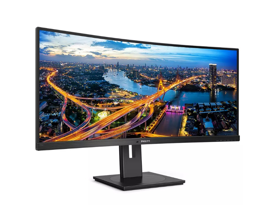  <b>34" WQHD Curved Monitor: </b> 21:9 UltraWide VA 1500R 3440 x 1440 @100Hz 4ms, HDMI/DP/USB-C, Audio, Built-in KVM, Tilt/Swivel/Height-adjustable, VESA 100  