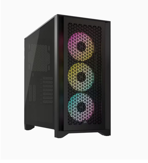  <b>Mid-Tower Case</b> 4000D RGB AIRFLOW - Black<br>3x AF120 RGB ELITE Fans, iCUE Lighting Node PRO Controller, 1x USB 3.2, 1x USB Type-C, Supports: ATX/mATX/mini-ITX  