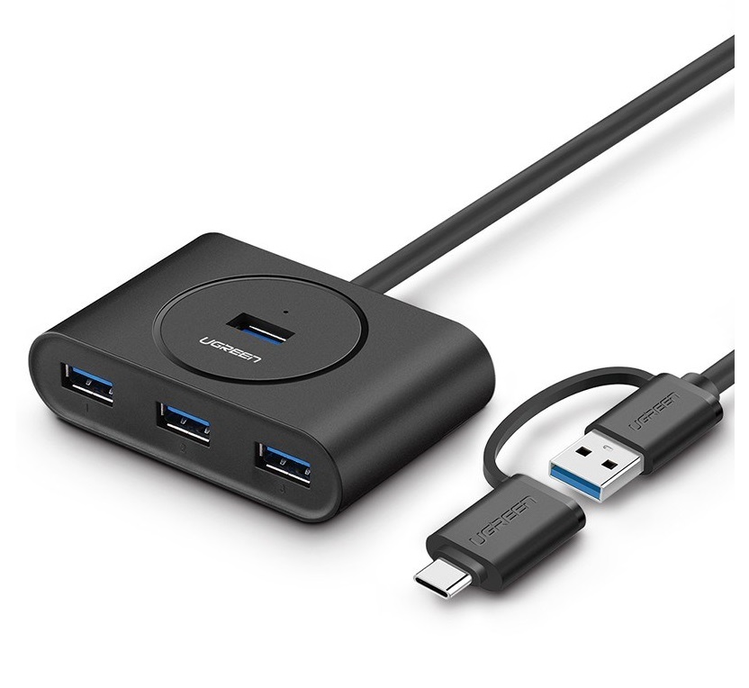  USB3.0 HUB with TypeC Port Black 1M  