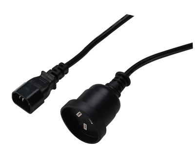  Power Cable: 3 PIN AUS Mains (FEMALE) - IEC C14 (MALE) 2m  