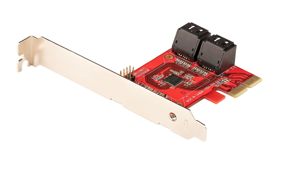 SATA Controller PCIE Card: 4 Ports SATA3 6Gbps - Low/Full Profile - ASM1164 Non-Raid  