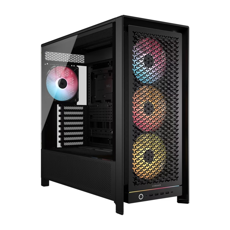  FRAME 5000D RS ARGB High-Airflow Mid-Tower PC Case - Black, ATX, 450mm GPU, 175mm CPU cooler, 360mm rad, 4x RS140 ARGB, 1x USB-C 3.2  