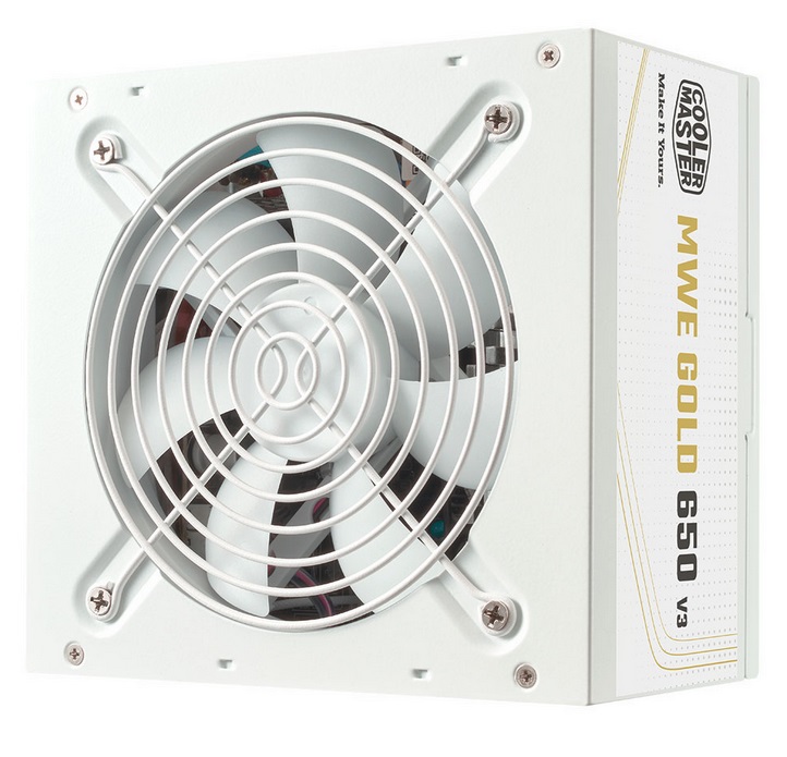  <b>ATX PSU</b>: 650W V3, ATX 3.1, 80 PLUS Gold Certified - WHITE EDITION<br>Non-Modular, 2x EPS 8pin, 4x 6+2pin, 6x SATA, 3x 4pin  