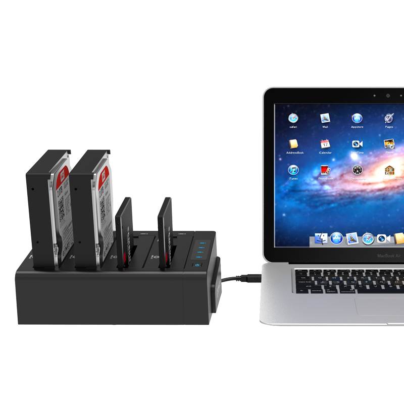  2.5 & 3.5 inch SATA2.0 USB3.0 1 to 3 Clone External HDD Dock - Black  