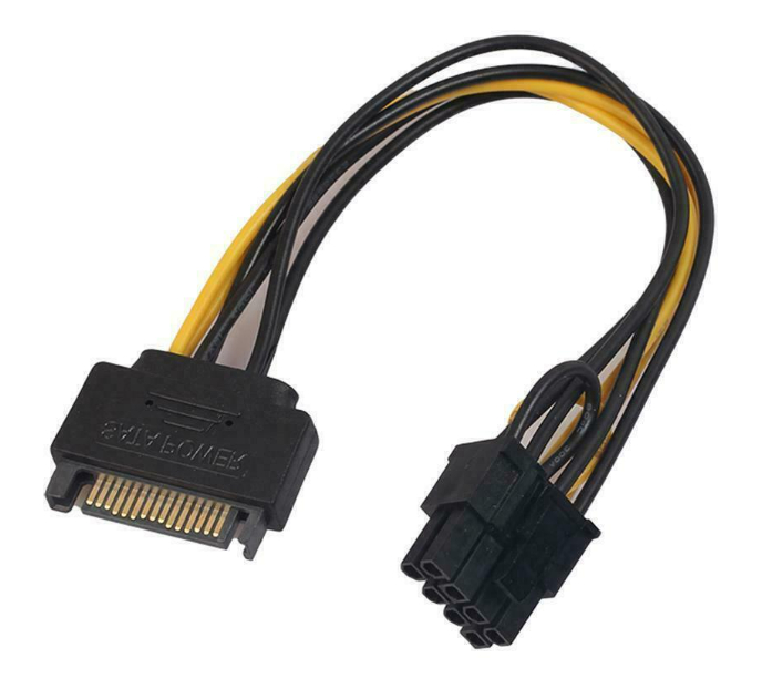  8-Pin (6+2) PCI-E VGA Power to SATA Power Cable 20cm  