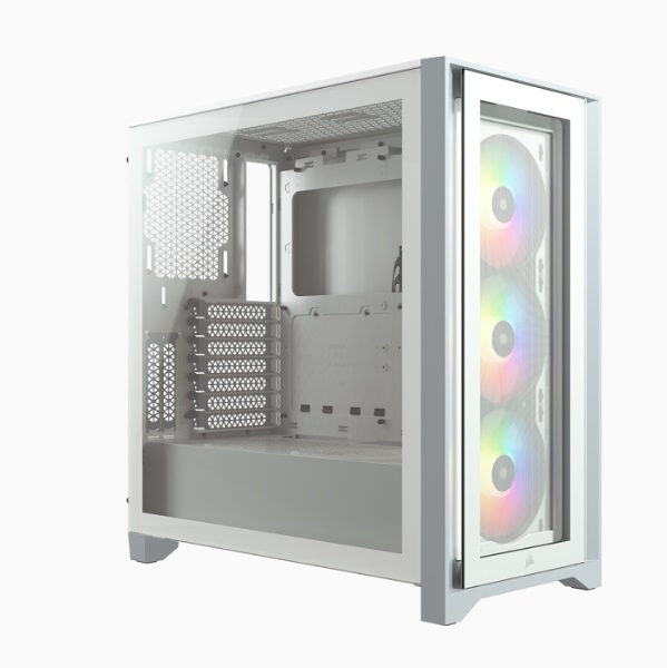  <b>Mid-Tower Case: </b>4000X RGB - White <br> 3x 120mm AirGuide fan, USB 3.0, USB-C, Audio/Microphone port, Tempered Glass Panel  