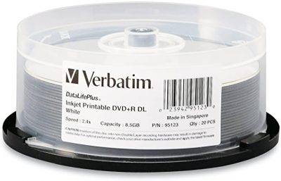  DVD+R DL 8.5GB 2.4X White  Wide IJ 20PK SP  