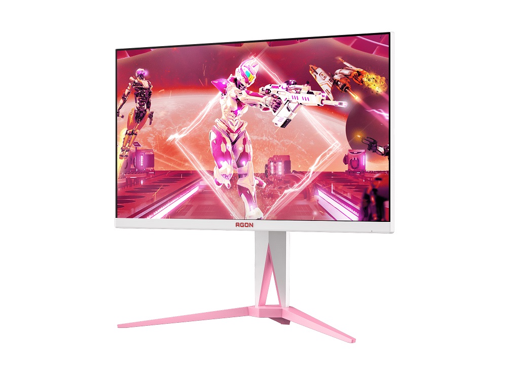  27" IPS Gaming Monitor: QHD 25601440 @170Hz, 1ms, 2x HDMI/2x DP, Adjustable Stand, VESA 100, White/Pink<br>  