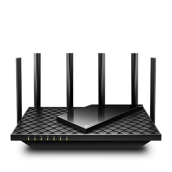  Router: AXE5400 Tri-Band Gigabit Wi-Fi 6E, 574 Mbps at 2.4 GHz + 2402 Mbps at 5 GHz + 2402 Mbps at 6 GHz  