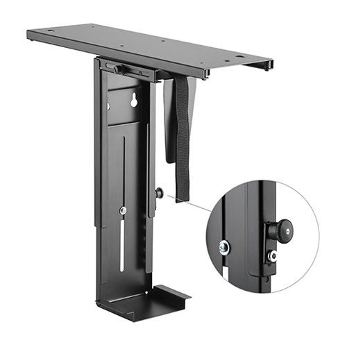  ADJUSTABLE UNDER-DESK Desktop Mid-Tower PC CPU MOUNT WITH SLIDING TRACK, Up to 10kg,  