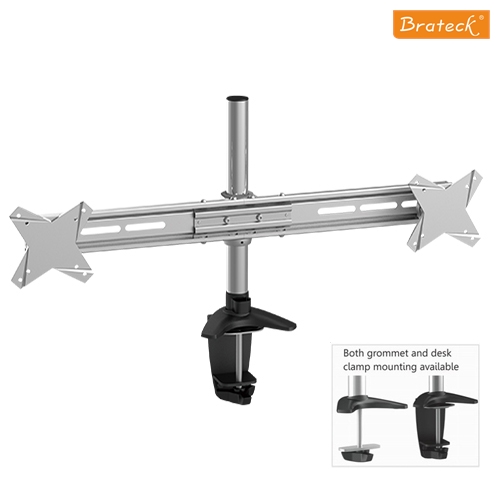  Dual Monitor Mount w/Arm & Desk Clamp VESA 75/100mm Up to 27"  