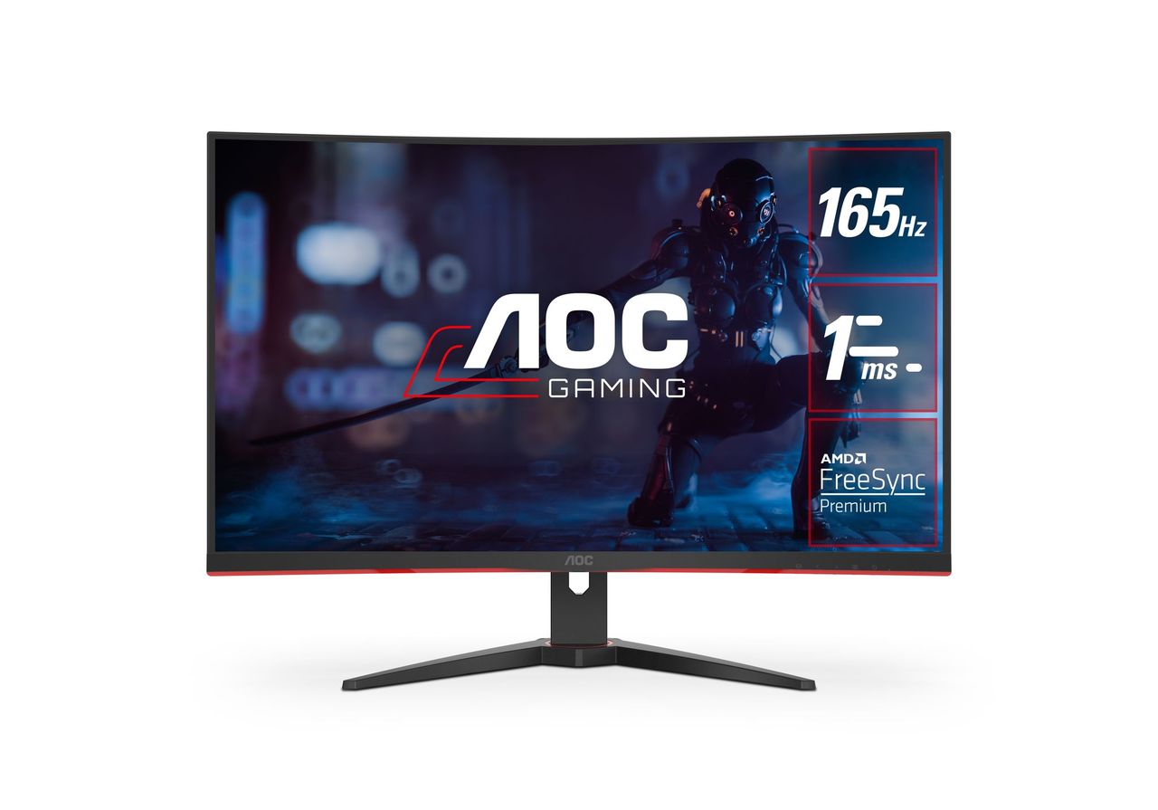  <b>31.5" Curved Gaming Monitor:</b> VA LED, FHD 1920 x 1080, 1ms 165Hz, FreeSync, DP/VGA/2*HDMI, Tilt VESA100, Low Blue Mode, Flicker Free, with DP Cable  