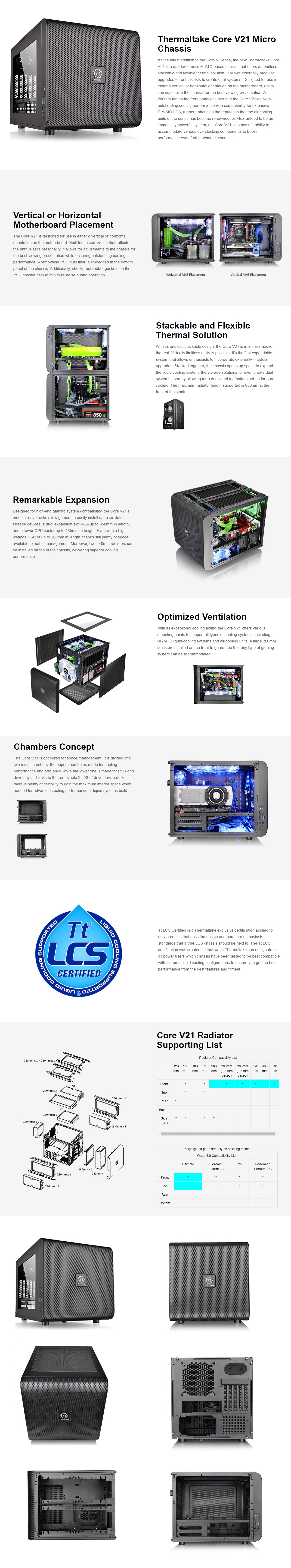  <b>Micro-ATX Case</b>: Core V21 USB 3.0 x2, Side Window, 200mm Fan, ITX support Black  