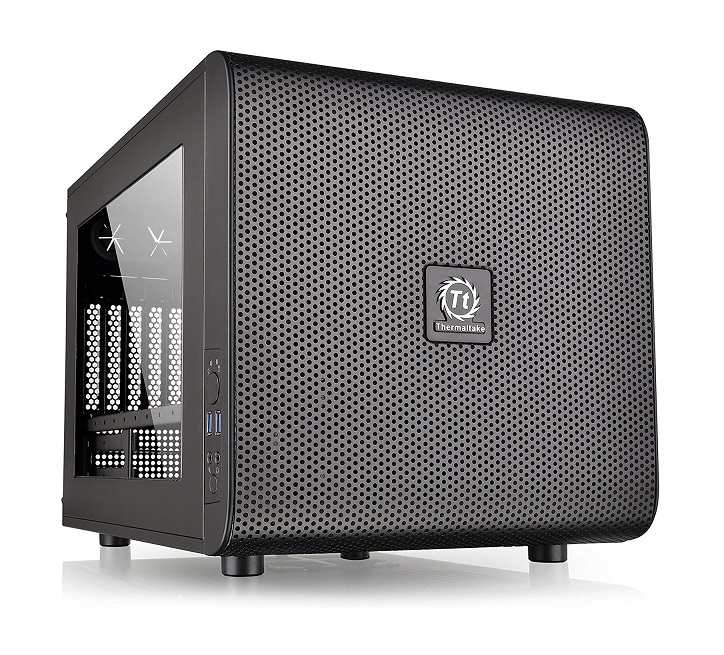  <b>Mini-Tower Case</b>: Core V21 - Black<BR>Cube Case, 1x 200mm Fan, 2x USB 3.0, Window Side Panel, Supports: mATX/mini-ITX  
