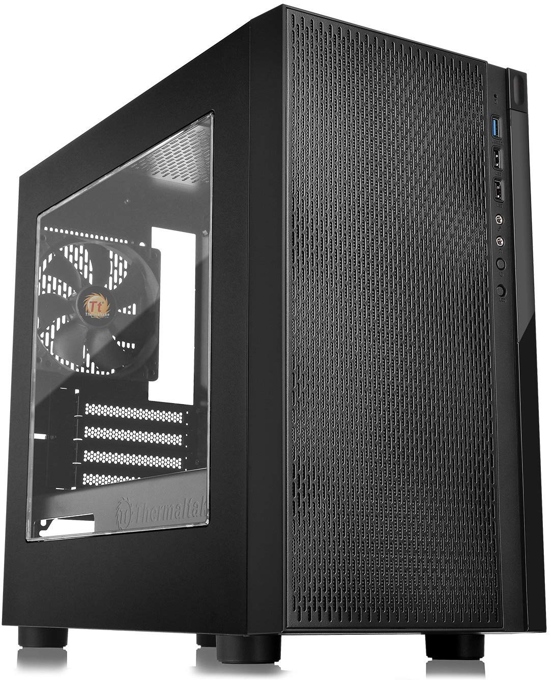  <b>Mini-Tower Case</b>: Versa H18 Window - Black<BR>1x 120mm Fan, 1x USB 3.0, 2x USB 2.0, Window Side Panel, Supports: mATX/mini-ITX  