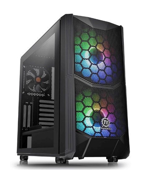  <b>Mid-Tower Case</b>: Commander C35 TG ARGB - Black<BR>2x 200mm RGB-LED Fans, 1x 120mm Fan, 2x USB 3.0, Tempered Glass Side Panel, Supports: ATX/mATX/mini-ITX  