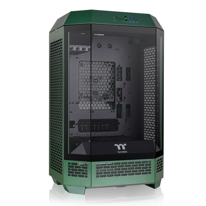  <b>Micro-Tower Case:</b>The Tower 300 - Racing Green<br>2x 140mm PWM Fans, 2x USB 3.0 + 1x USB Type-C, Tempered Glass Side & Front Panels, Supports: Micro-ATX/mini-ITX  