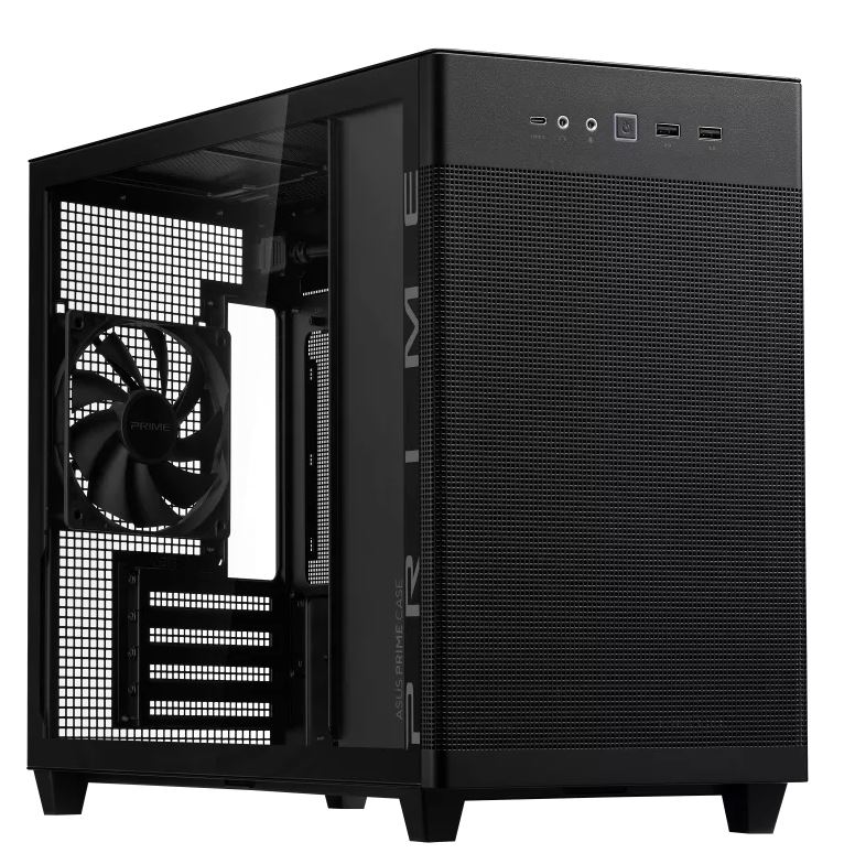  MicroATX Case: Tempered Glass Black, 1 x Headphone 1 x Microphone 2 x USB 3.2 Gen1 1 x USB 3.2 Gen2 Type C, Support mATX/mini-ItX MB  