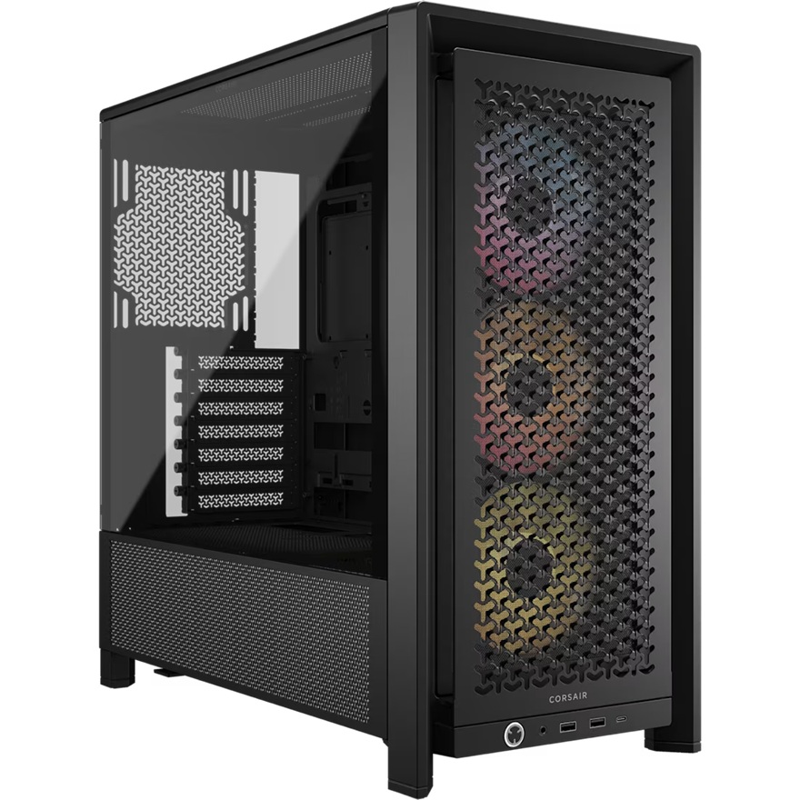  Modular Mid-Tower PC Case - Black, ATX, 430mm GPU, 170mm CPU cooler, 220mm PSU, 360mm rad, 1x USB-C 3.2 Gen2  