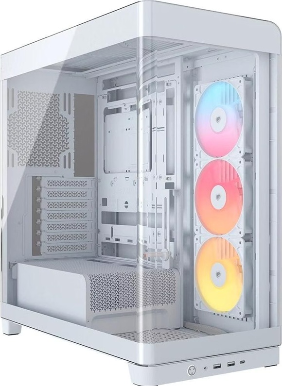  Mid-Tower: FRAME 4500X RS-R ARGB Panoramic Glass PC Case White: 460mm GPU, 185mm CPU cooler, ARGB, USB 3.1, E-ATX support, smart cable routing  
