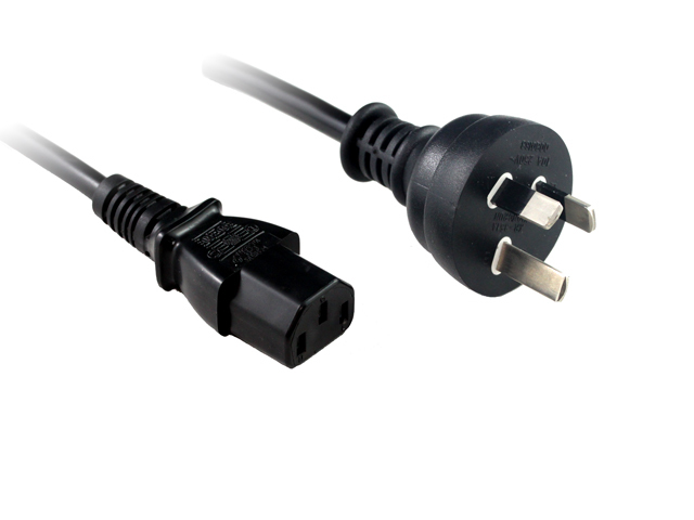  Power Cable: 3 PIN AUS Mains (MALE) - PC Power (IEC C13 FEMALE) 5m  