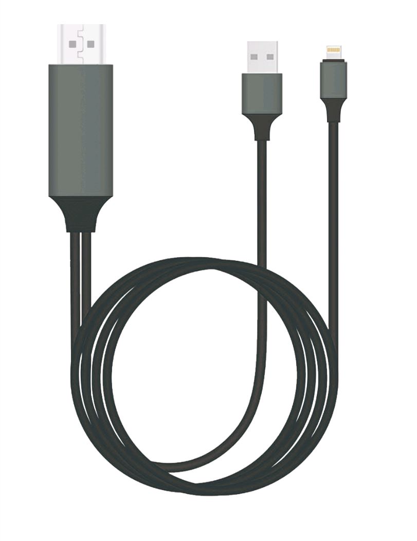  HDMI to Lightning 2m Cable for iPhone & iPad Plug & Play lightning device to HD TV or Monitor  