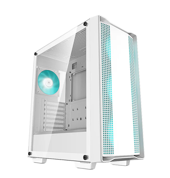  <b>Mid-Tower Case:</b> DeepCool CC560 V2 - White<br>4x 120mm Green LED Fans, 1x USB 3.0 + 1x USB 2.0, Tempered Glass Side Panel, Supports: ATX/m-ATX/mini-ITX  