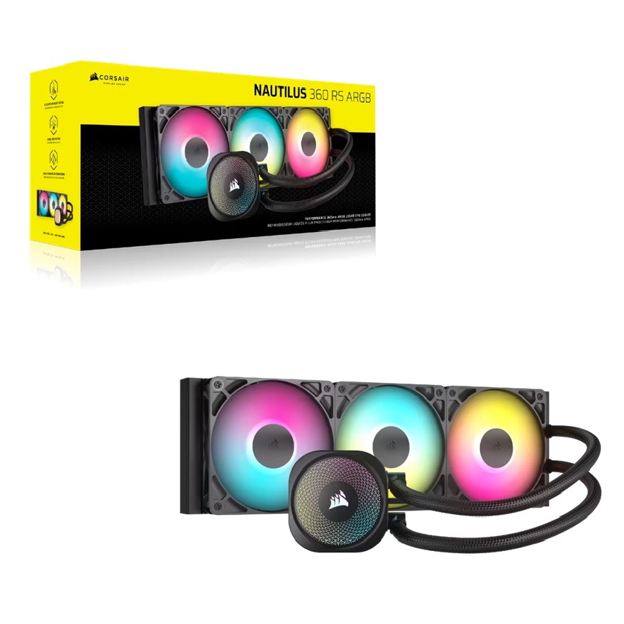  AIO Liquid CPU Cooler: NAUTILUS 360 RS ARGB, 360mm Radiator, 3x 120mm ARGB PWM Fans<br>Support: Intel LGA 1851 / 1700 - AMD AM5 / AM4 socket  