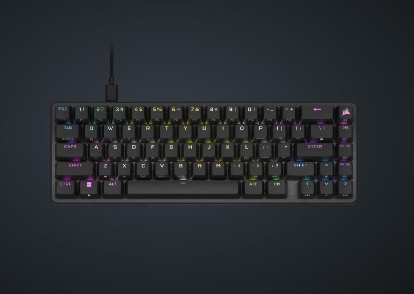 <b>Optical-Mechanical Gaming Keyboard:</b> K65 PRO Mini RGB Corsair OPX Optical Switches 65% Size Keyboard  