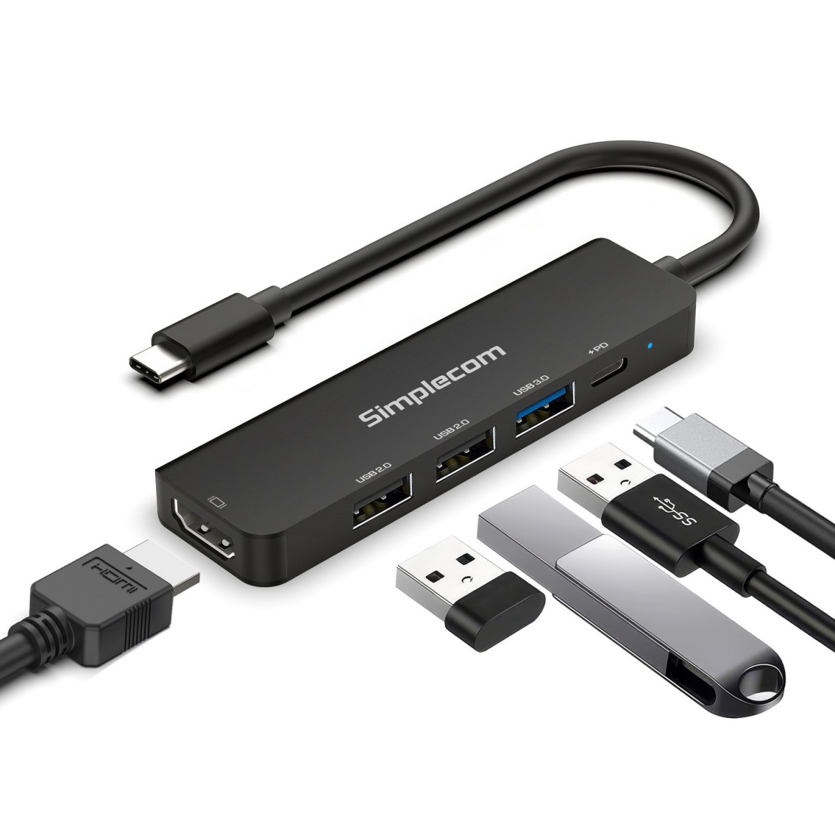  USB-C 5-in-1 Multiport Docking Station with 3xUSB A Hub 1x Type C PD 1x HDMI 2.0  