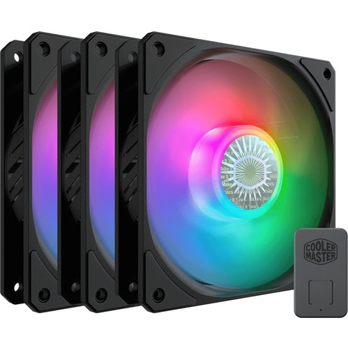  120mm Fan: SickleFlow 120 ARGB - Black (3-Pack)<br> 120mm ARGB PWM, 650-1800 RPM, 8-27 dBA, RGB Controller Included  