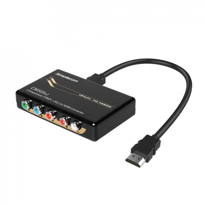  Component (YPbPr + Stereo R/L) to HDMI Converter Full HD 1080p  