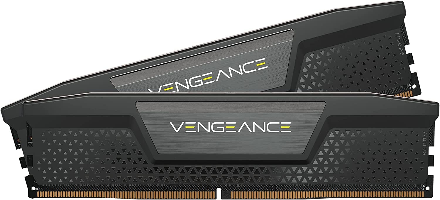  Dual Channel:DDR5, 6000MT/s 32GB 2x16GB DIMM, Unbuffered, 36-44-44-96, Std PMIC, XMP 3.0, VENGEANCE DDR5 Black Heatspreader, Black PCB, 1.4V  