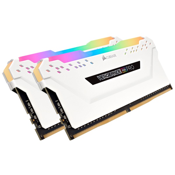  Dual Channel: 16GB (2x8GB) DDR4 3200MHz C16 Vengeance RGB PRO White - Desktop Memory  