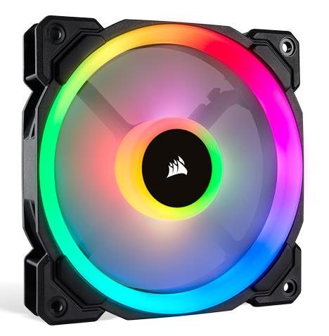  120mm Fan: Light Loop Series LL120 RGB - Black<br> 120mm RGB PWM, 600-1500 RPM, 24.8 dBA  