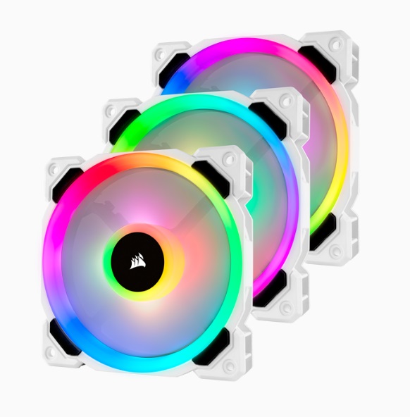  120mm Fan: Light Loop Series LL120 RGB - White (3-Pack)<br> 120mm RGB PWM, 2200 RPM, 36 dBA, Lighting Node PRO Included  