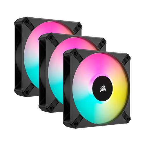  Corsair iCUE AF120 RGB ELITE 120mm PWM Triple Fan Kit Black - 3 Pack  