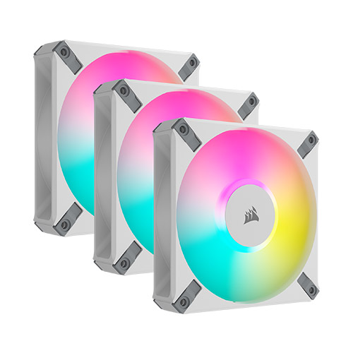  Corsair iCUE AF120 RGB ELITE 120mm PWM Triple Fan Kit White - 3 Pack  