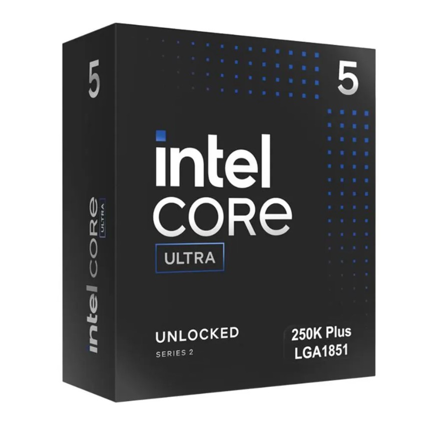  <B>Intel Core Ultra 5 250K PLUS</B><BR>Socket LGA 1851, 18-Cores (6P-Cores/12E-Cores) 18-Threads, 5.3GHz (Turbo) 30MB Cache, 159W, Intel Graphics <br>No CPU Cooler Included  