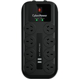  8-port Surge Protector with 2 x USB Charging Ports - 5 Yrs Adv. Replacement WTY  