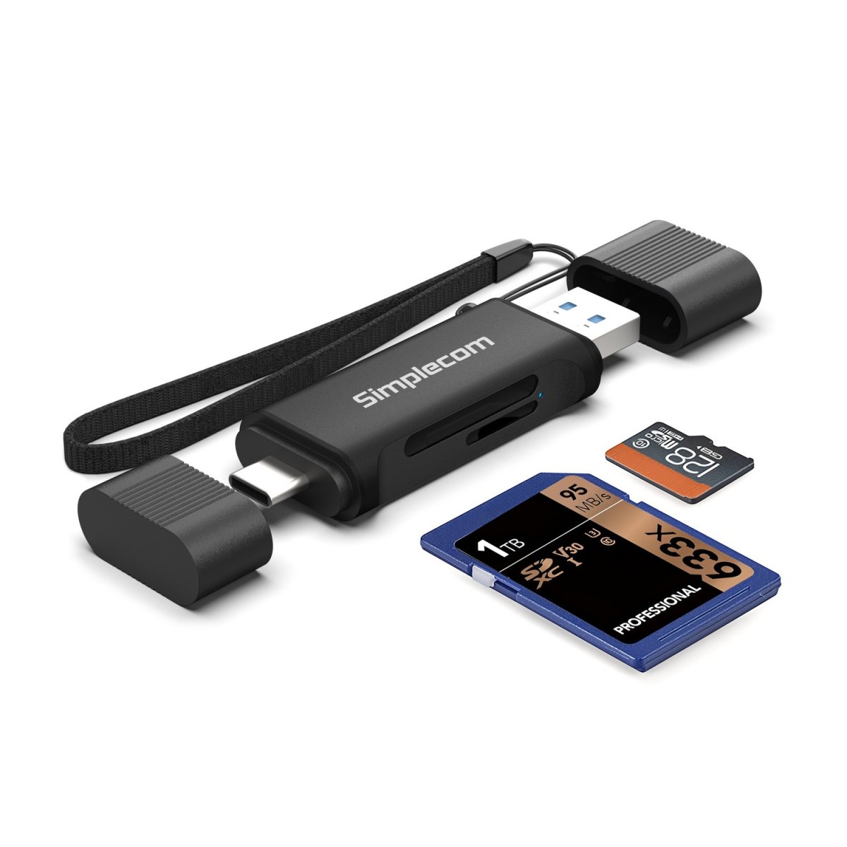 SuperSpeed USB-C and USB-A Dual Slot Card Reader for SD MicroSD USB 3.2 Gen 1 SuperSpeed USB-C and USB-A Dual Slot Card Reader for SD MicroSD USB 3.2 Gen 1